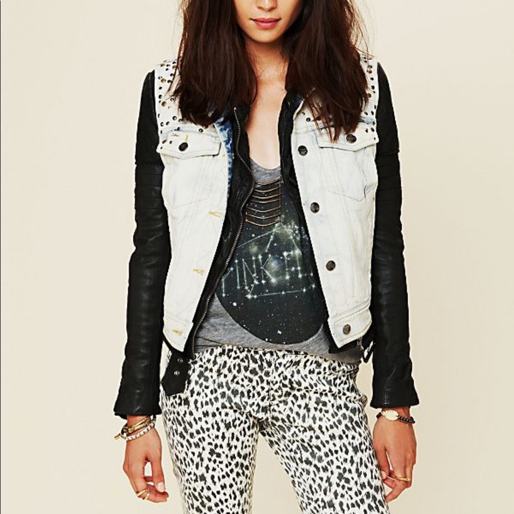 Free People Studded Denim Vest